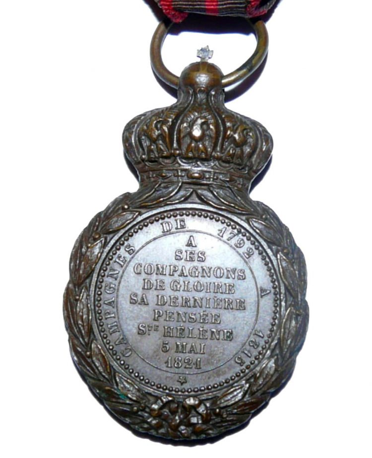 Le verso de la médaille de Sainte-Hélène
